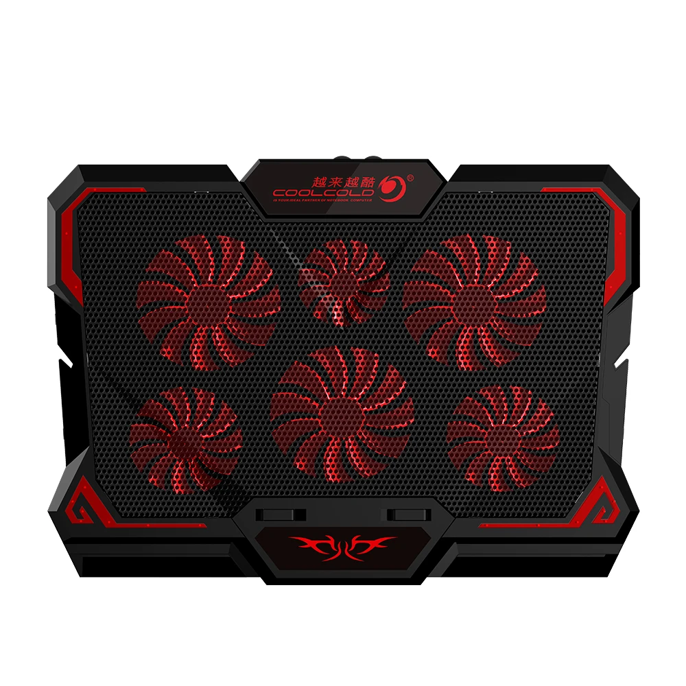 Внешняя охлаждающая подставка Coolcold для игрового ноутбука, USB-вентилятор с 6 светодиодами, охлаждающая подставка для ноутбука HP, lenovo, acer