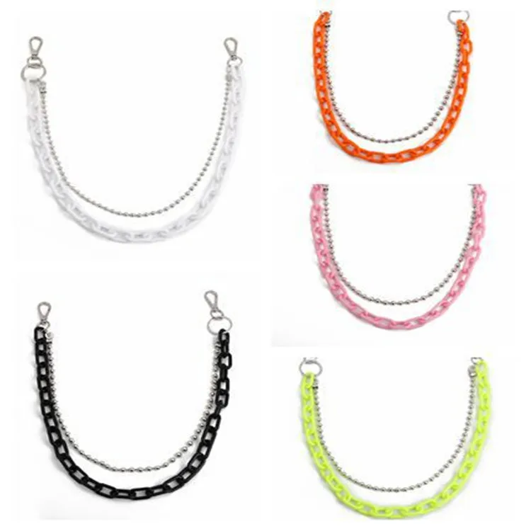 Fashion Plastic Buckle Pants Chain Hip Hop Resin Girls Trousers Chain Jean Chains Mix And Match Trouser Suit