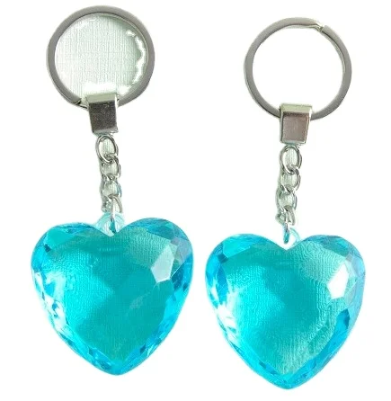 Acrylic clear transparent shining heart shaped love keychains for girls as a gift or bag pendant