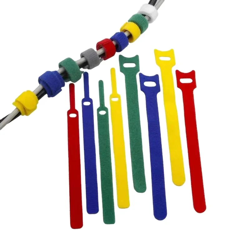 Wholesale Colorful 100pcs Self-locking Nylon Hook And Loop Strap Non-slip Cable Tie Wraps Zip Ties