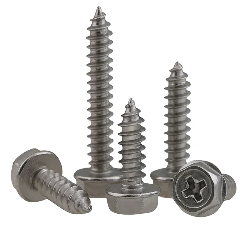 Stainless Steel 304 DIN6928 Phillips Hex Head Flange Self Tapping Screw