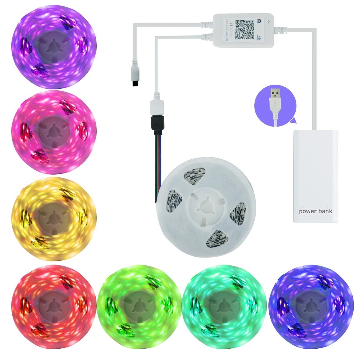  Светодиодная лента 3 м RGB 12 В переносной usb разъем полный комплект для декора