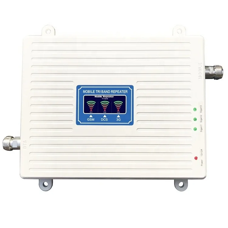  White color tri band repeater 900 1800 2100 mhz gsm 2g 3g 4g mobile signal booster