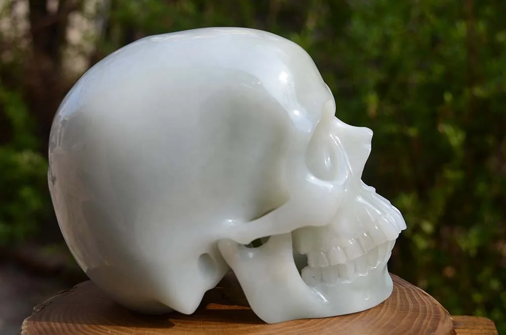 EUDEMON New products High Quality Natural crystals Skulls Carved Mexico agate with Amethyst Skulls for fengshui