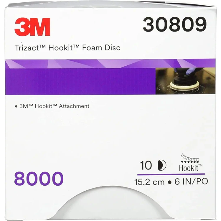 3m Trizact Hookit 30809 6 in 8000 10 Discs Per Carton4 Cartons Per Case Foam Disc
