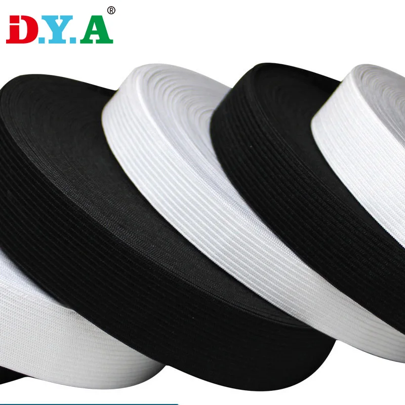 Stock 1cm 1.5cm 2cm 2.5cm 3cm 4cm 5cm black&white knitted elastic tape stretch clothing sewing crochet elastic waistband