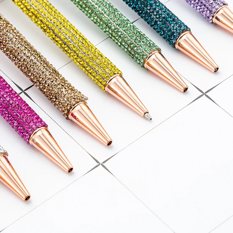 Bling luxury rhinestones ballpoint pens glitter crystal diamond ballpoint pens for wedding favors
