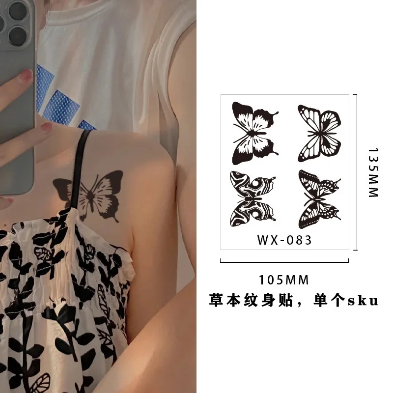 The latest small fresh herbal juice tattoo for men and women flowers tattoo one-time semi-permanent