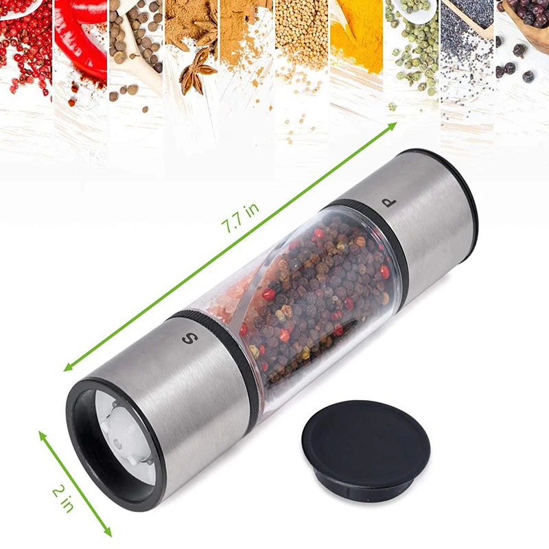 Original Custom logo ABS Salt Pepper Grinder Set Plastic Ceramic Burr Mill For Herb Pepper Spice
