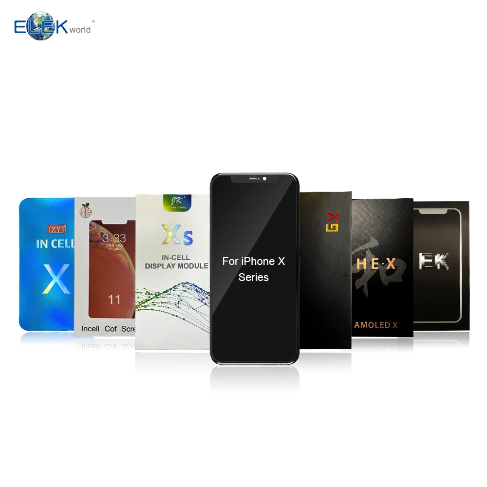Жесткий Мягкий ЖК-экран Elekworld Incell OLED для iPhone X XR XS Max, ЖК-дисплей с сенсорным экраном, замена дигитайзера