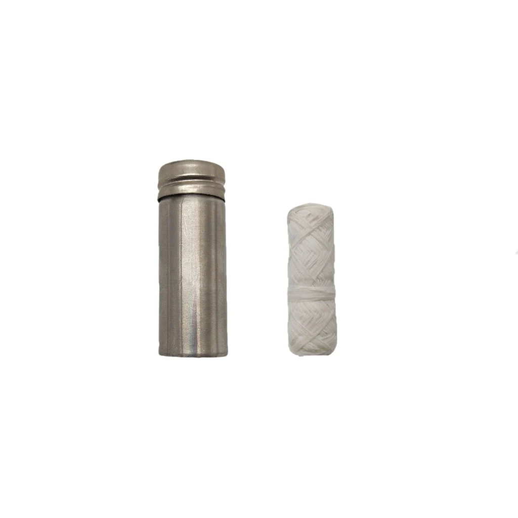 150 Meters Natural Shine: Silken Floss Made from Silkworms and Candletree Wax in a Prestige Silver Stainless Container