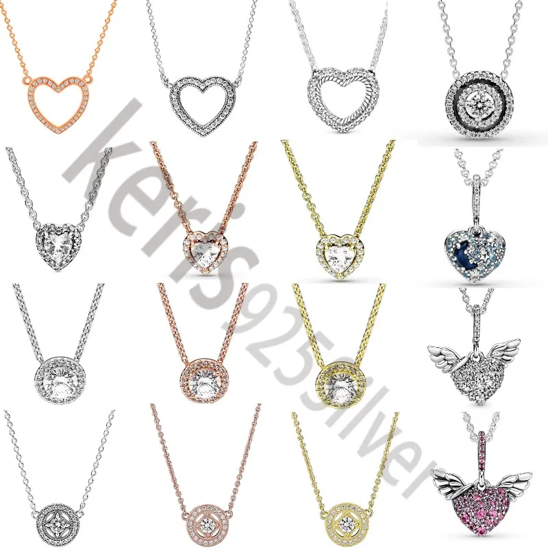 Fine Jewelry Glitter Classic Elegant Love 398425C01 925 Silver Fit PandoraEr Necklace