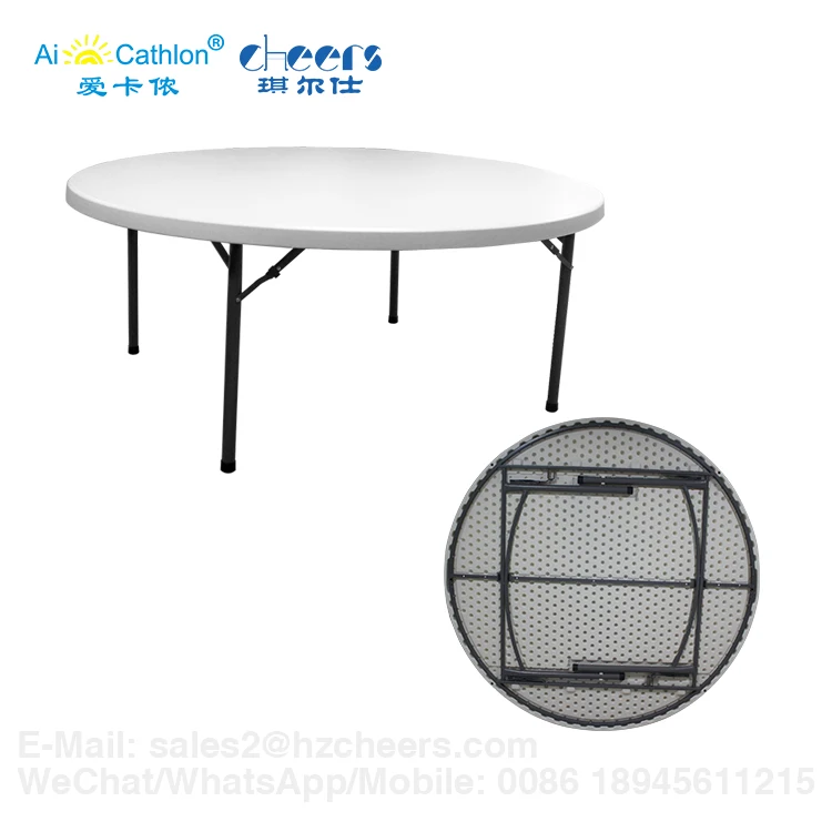 6FT Round Plastic Folding outdoor table for Events Wedding Party