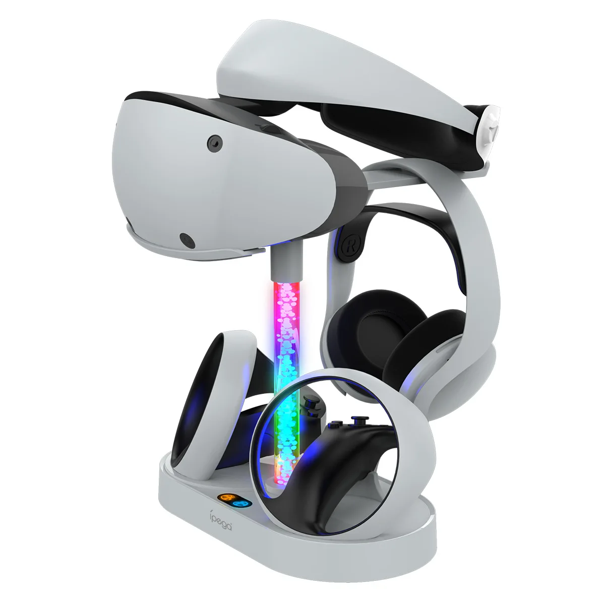 For PS5 VR2 Magnetic Charging Dock Storage Holder with RGB Lighting
