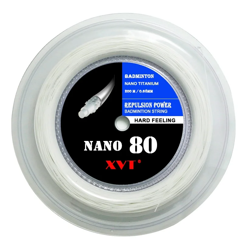 XVT 80 High Quality 30lbs Hard feeling 200 meters   power badminton string / badminton racket string