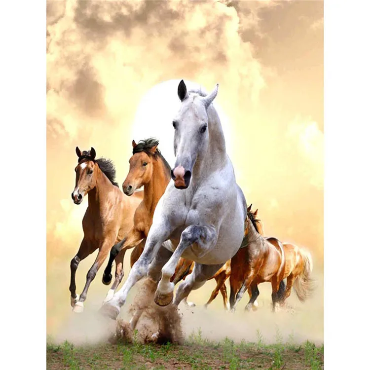 5D алмазная живопись с мотивом пейзажа «сделай сам» лошадь животное модная Картина на холсте Набор для вышивки декор комнаты