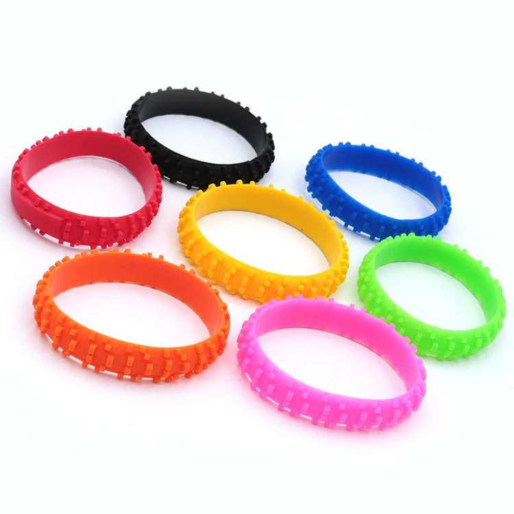Wholesale Customized Silicone en Bracelet Tire Tread Silicone Rubber Bracelet Wristband