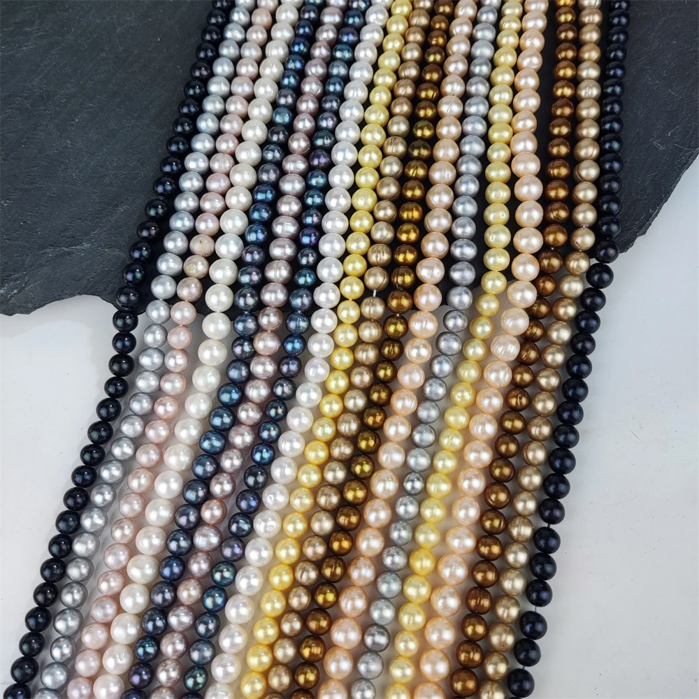 8mm natural white pink gray potato shape freshwater pearl good quality natural pearl loose beads for jewelry bracelet making