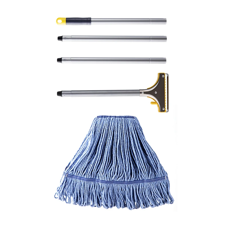 Jesun Commercial Industrial Grade Looped-End String Wet Dry Heavy Duty Cotton Mop Microfiber Cotton Wet Mop Cleaning Floor