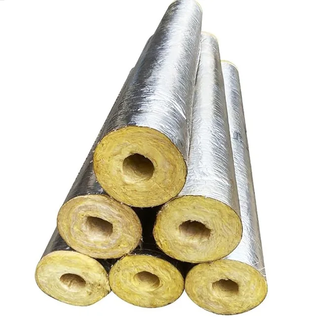 ISOKING Heat Resistant Piping System Fireproof Thermal Insulation Glass Wool Pipe with Aluminum Foil