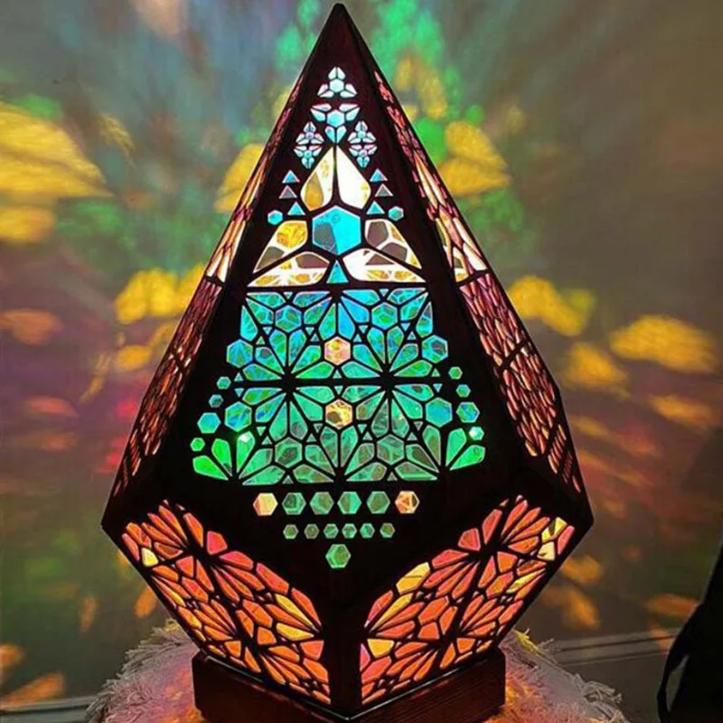 Factory sale various bohemian floor atmosphere lamp led night light wooden lamp light decoration