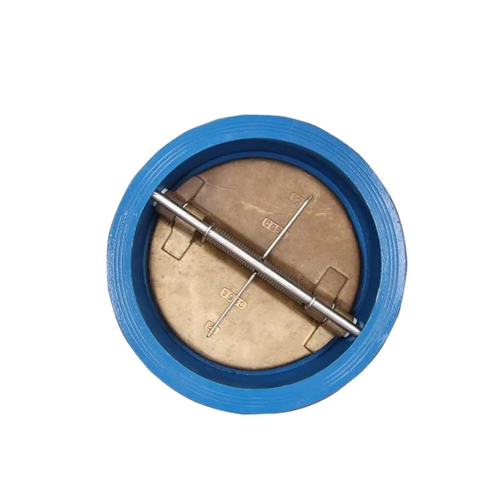 Dual-plate wafer type check valve size DN50-DN600 pressure PN10/16 ductile iron or cast body
