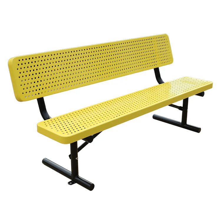 outdoor park 6 ft 8 ft perforated steel bench seat outside street metal seating bench public garden patio iron chair bench