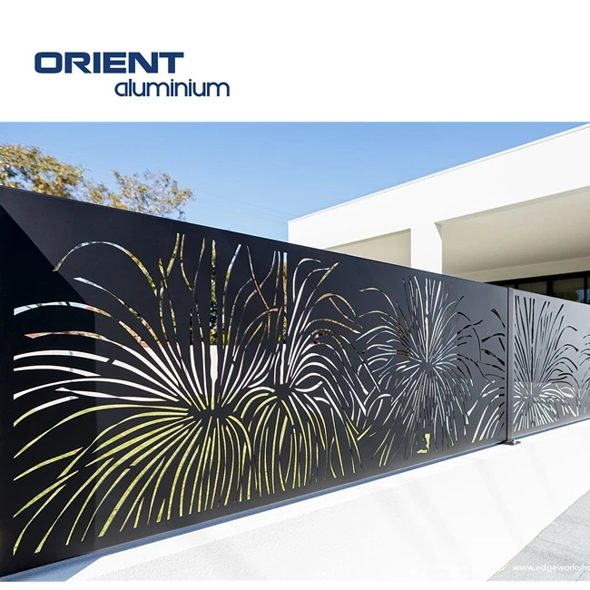 outdoor privacy safety swimming pool laser cut perforated aluminum metal screen fence panels for home hotels garden decoration