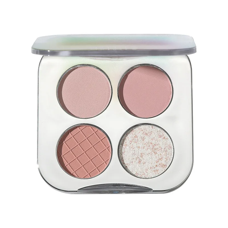 Custom Logo High Pigment Eyeshadow Pan 4 Colors Eye Shadow Private Label Makeup Cosmetic Pressed Eyeshadow Pans