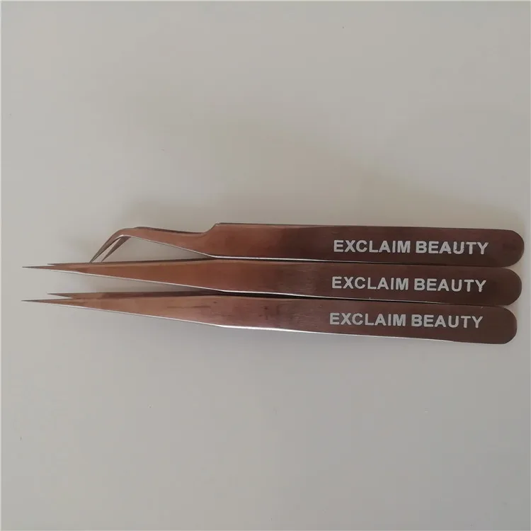 
Custom logo private label eyebrow glitter tweezers set 