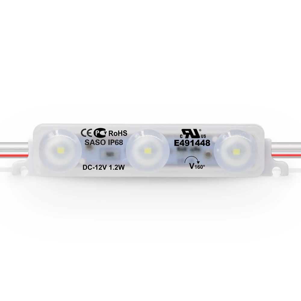 Super bright 3leds DC 12/24V SMD 2835 180 Deg IP67  Injection LED Module for Channel Letters Backlighting