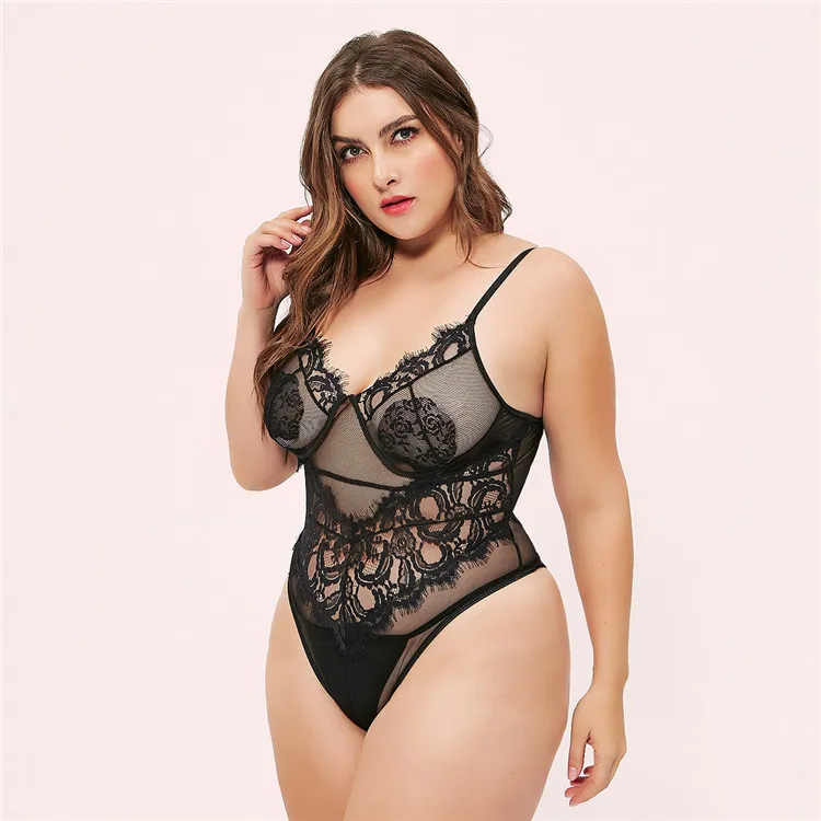 Lace Waist Striped Openwork Sexy Lingerie Women Transparent sexy lingerie for fat women