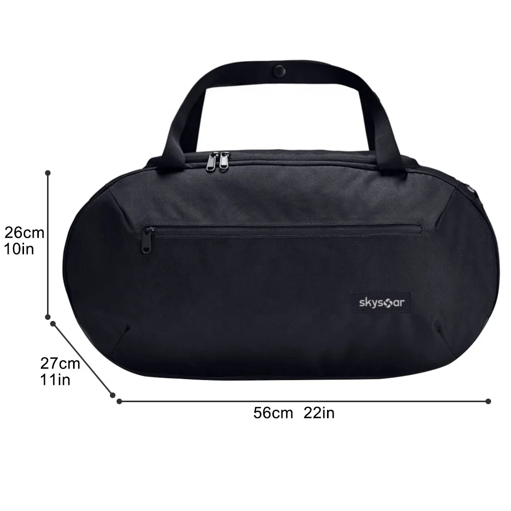 Custom Logo Polyester Black Waterproof Duffle Bag for Travel Outdoor Sports Lightweight Men Women Shoulder Luggage Duffel