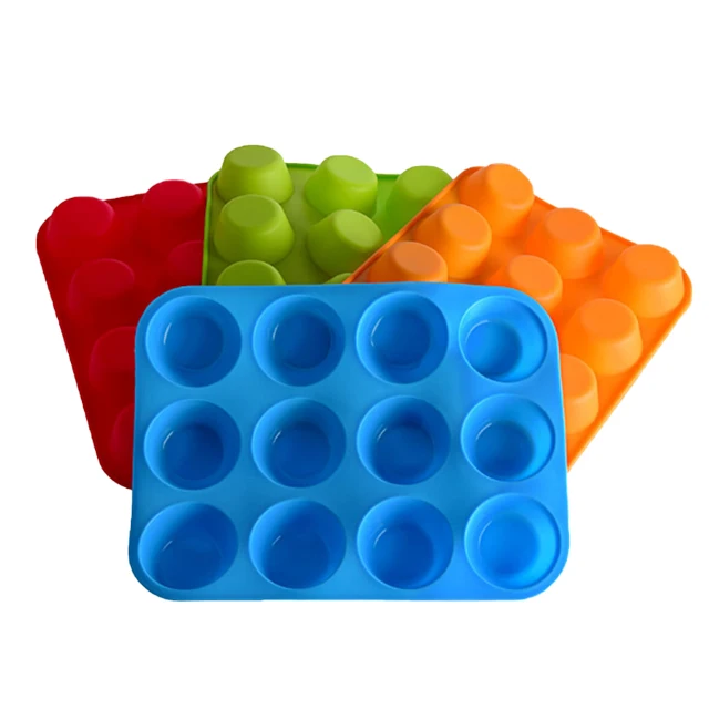12 Cavity Muffin Cup silicone cake mold 12 cups silicon cake mould ice cube tray bakeware silicone rubber mould
