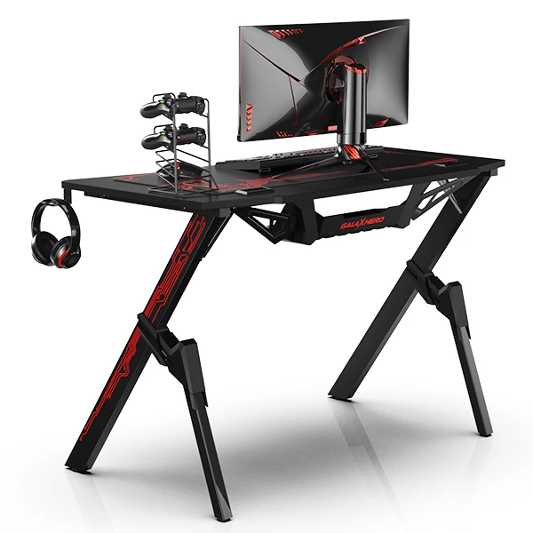
Wholesale Gaming PC Desk Computer Racing Table Wood Top Metal Legs 