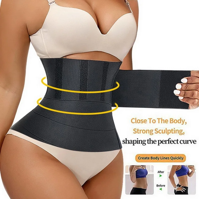 Waist Trainer Snatch Bandage Wrap Tummy Sweat Sauna Trimmer Belt For Women Belly Body Shaper Compression Band Weight Loss Sheath