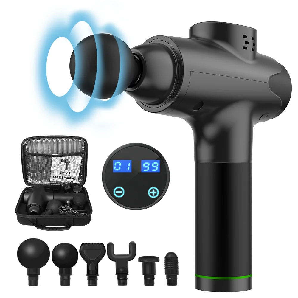 
Amazon Sports Vibrating Massage Body Gun Deep Muscle Massage Gun Equipment Dropshipping 