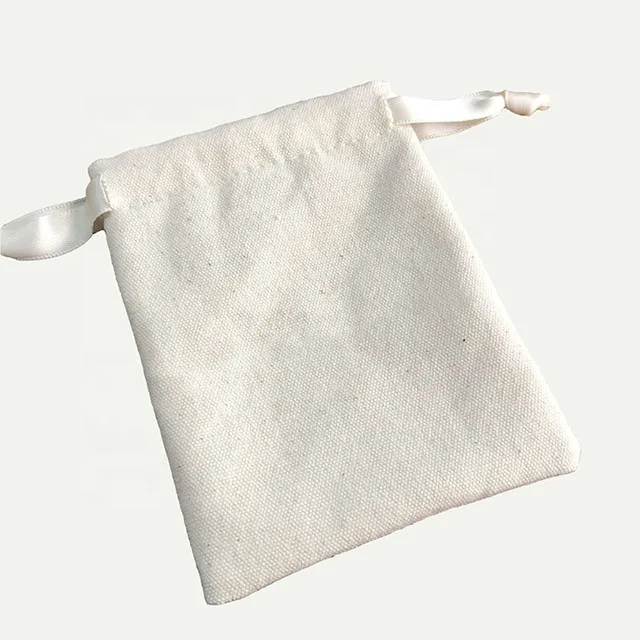 Wholesale Custom Logo Silk Screen Print Organic Cotton Muslin Double Shopping Pouch Canvas Drawstring dust bags for handbag shoe
