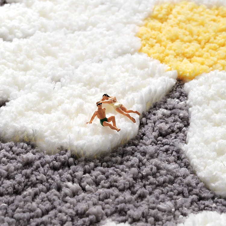 DAJIANG Bath Mat Half Ground Shape Non Slip Strong Water Adsorption Bath Mat