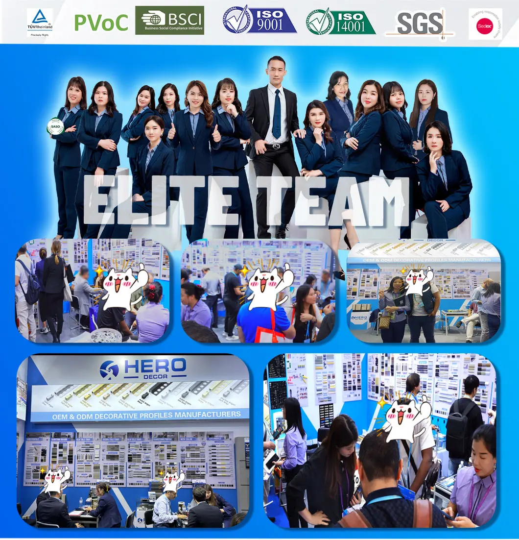 2023 Latest Models Silver Black Metal Aluminum Balcony Profile Decorative Protective Balcony Edge Tile Trim