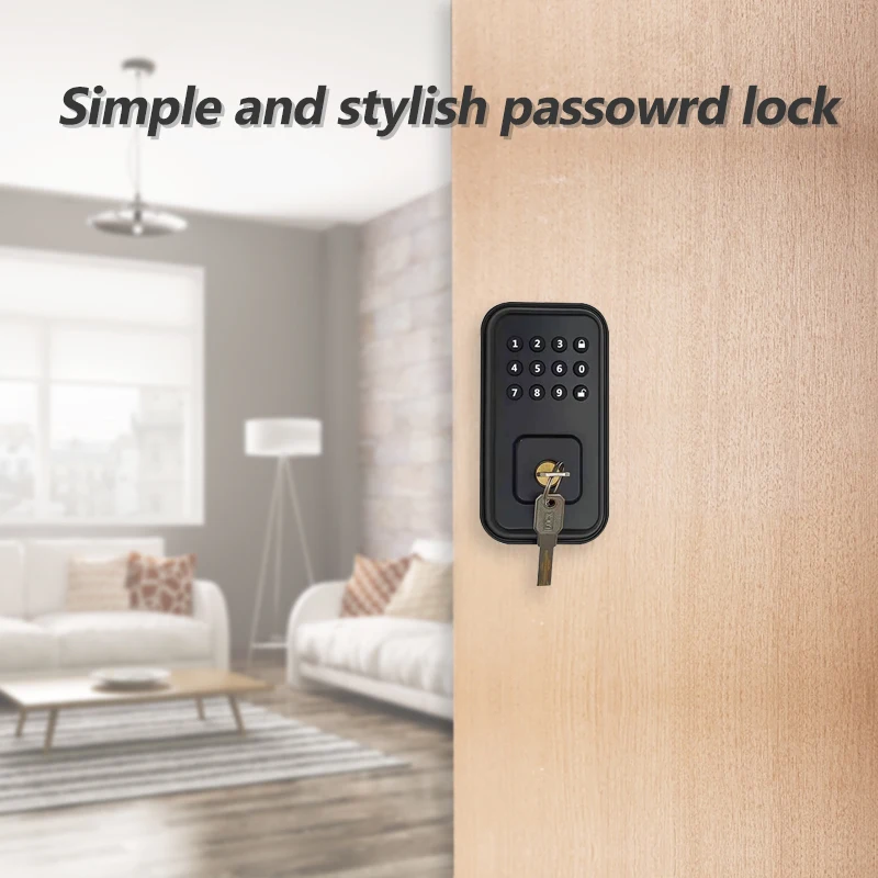 Granular key password keypad number lock USB emergency charging smart lock
