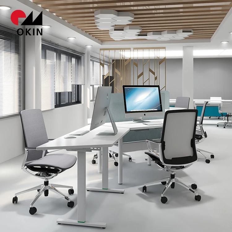 Высококачественный регулируемый по высоте компьютерный подъемный стол OKIN с двойным мотором, двухступенчатая электрическая настольная рама