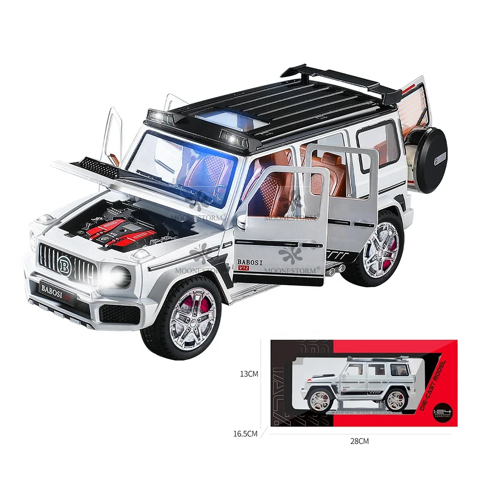 Diecast Model Car 1/24 Scale Car Model G800 Pull Back Alloy Model Car with Sound and Light Toy Vehicles for Kids