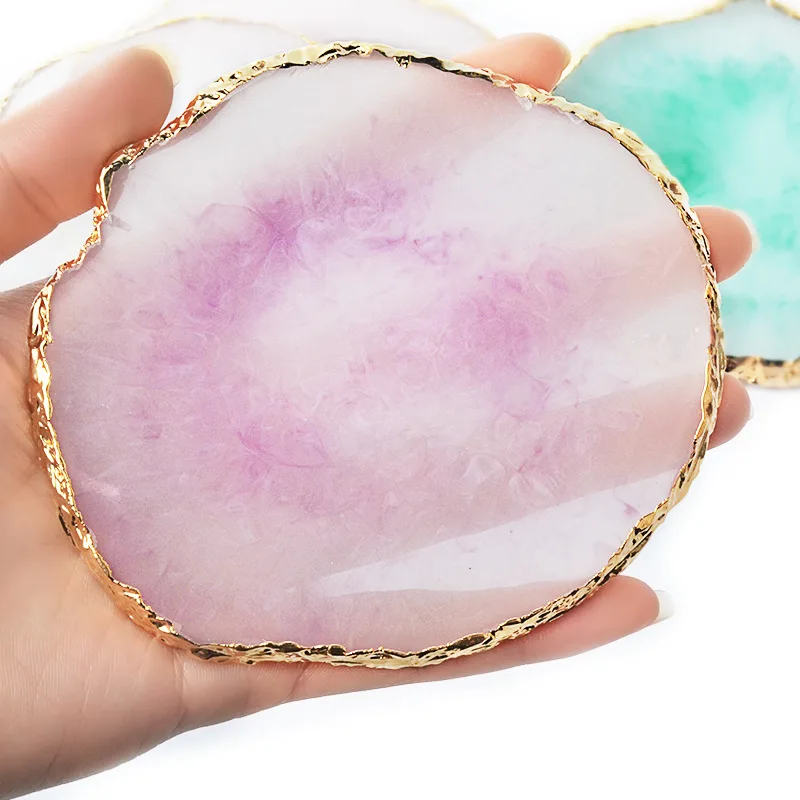  Nature Nail Art Display Japanese Style Colorful Round Agate Stone Painting