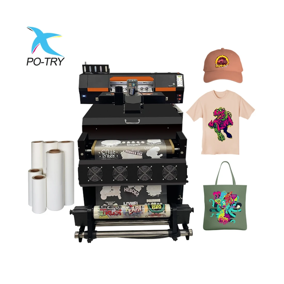 POTRY 4720 i3200 xp600 2 Printhead A2 60cm 30cm A3 heat transfer direct to film DTF digital printer