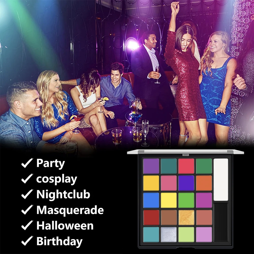 22 Color Face Body Painting Wholesale Nalltoxic Makeup Face Body  Paint For Halloween Festival