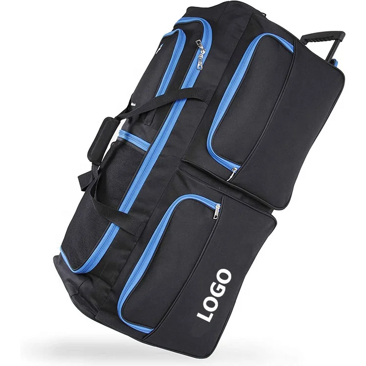 Outdoor Equipment Wheeled Duffle bag Custom logo Nylon Waterproof Gym Sports Luggage Wheel Trolley Travel Bags With Wheels