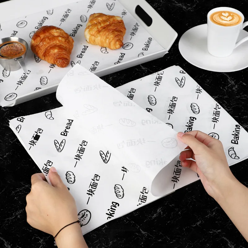 Customized Greaseproof Paper Food Digital Printing Double Side CMYK Recycled Uncoated Woodfree Paper 50gsm Sheets Virgin Pulp M