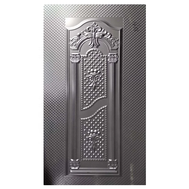 Villa Security Stamped Laminated Primer Embossed Iron Panel Steel Metal Door Skin Sheet
