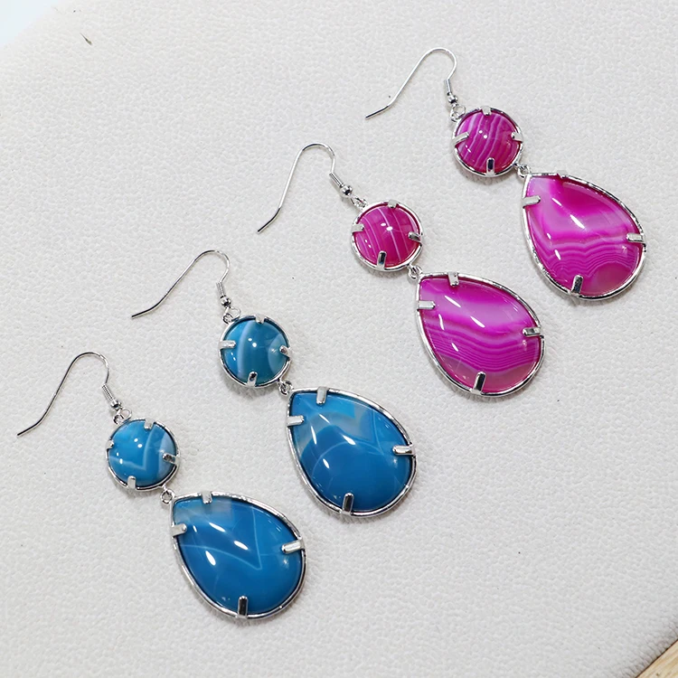 New Youth way Pear Shape Earrings Simple Natural crystal earrings for wholesale price